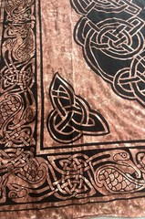 VTG 100% Cotton Textile Celtic Knot Design Wall Art Decor Full 77”x86” India