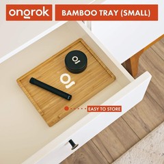 Bamboo Tray, Small (9×6 in), Mini Wooden Tray with Small Rolling Surface