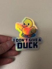 I Don’t Give A Duck Humor Holographic 3 inch Sticker