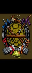 TMNT STICKER X VYNIL HIGH-GLOSS DIE-CUT STICKER X 3X2 INCHES STICKER X