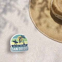 Surf San Diego Sticker – Southern California Decal for Water Bottle or Laptop