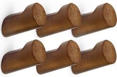 Wood Wall Hooks for Hanging, 6 Pack Hat Hook for Walls, Coat Hook Wall Mount,