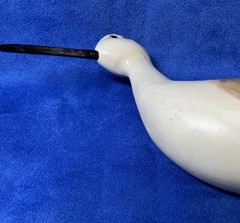 Coastal Decor 12.5”Sandpiper Pair Wooden Figures on Wood Base Glass Eyes