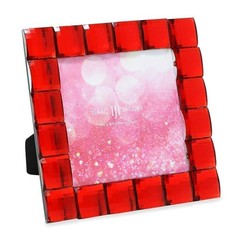 Isaac Jacobs Decorative Sparkling Light Blue Jewel Picture Frame, Photo…