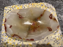 Onyx White Onyx Bowl Measures 11 1/2-12 Foot Long By 8 Inches Made In Pakistan N