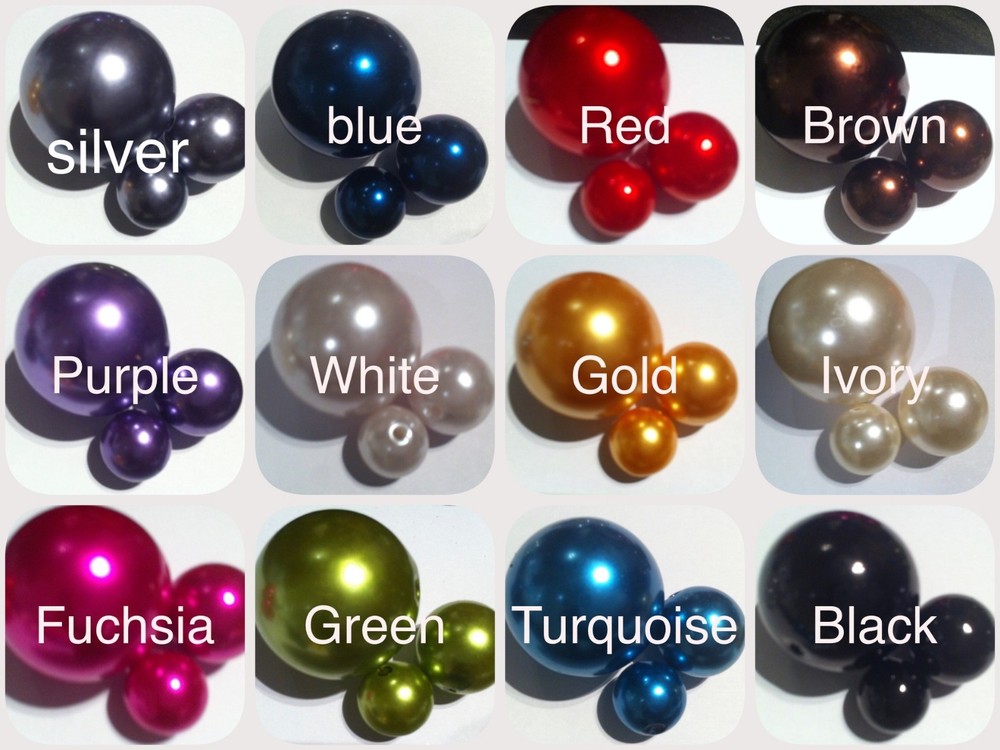 8oz/1lb Bulk Plastic Pearl Bead Centerpiece Vase Filler Wedding 10mm 18mm 30mm