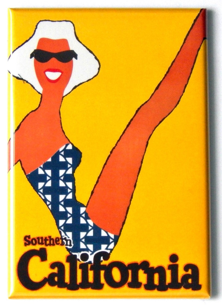 Southern California FRIDGE MAGNET travel poster