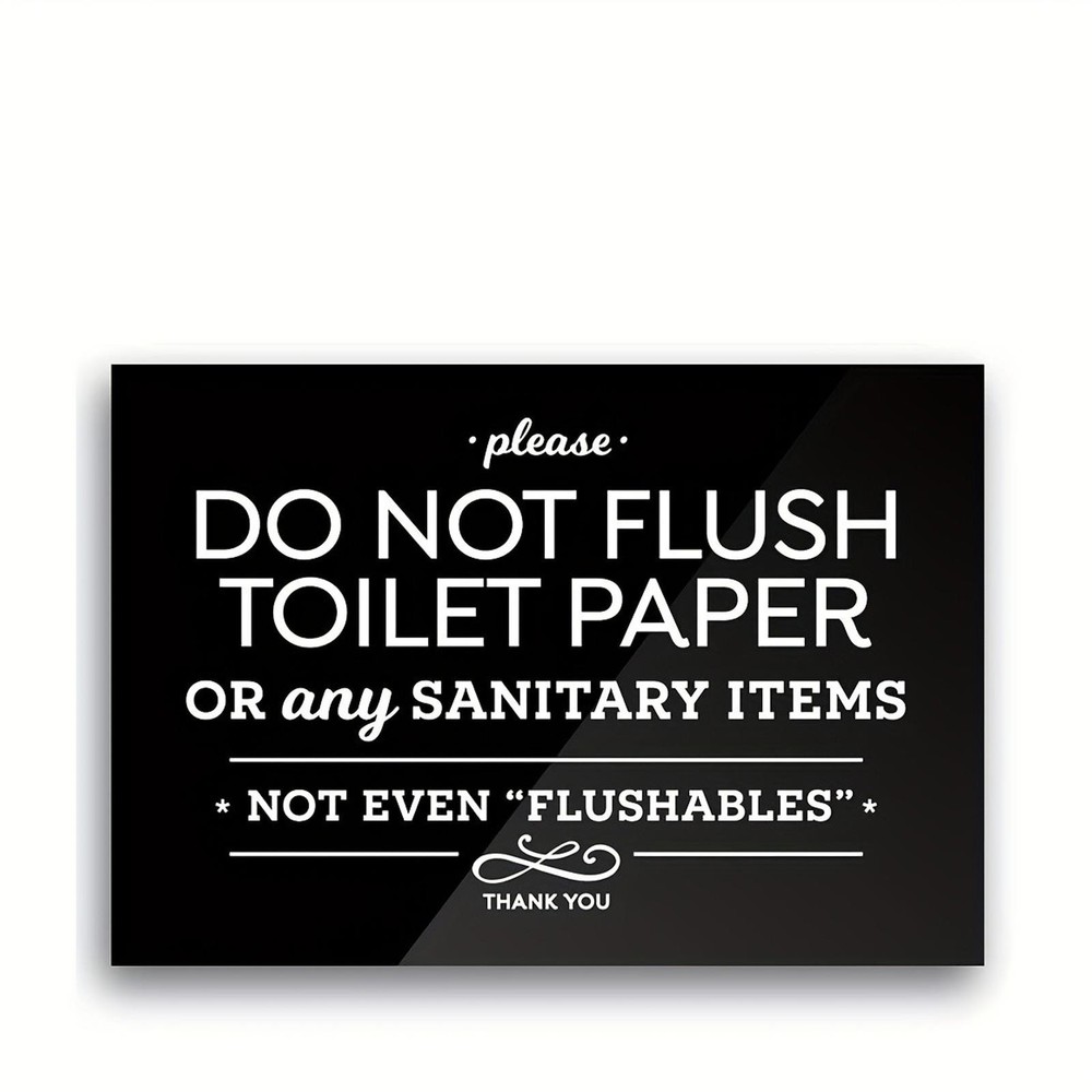 Bathroom Warning Sign Aluminum Sign 8×12 Do Not Flush Toilet Paper Funny