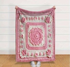 Grandma’s Retro Crochet Throw Blanket 30×40 inch. 2D printed baby or Lap Blanket