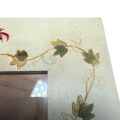 Hand Painted Rooster Vine Wooden Picture Frame Rustic Farmhouse 10in