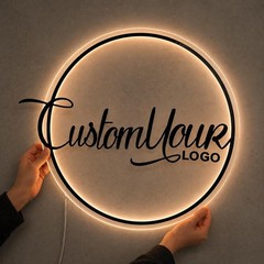Custom LED Acrylic Neon Sign | Business Logo Wall Decor | Backlit Salon Decor