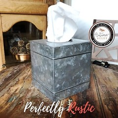 Autumn Alley Square Rustic Tissue Box Cover – Galvanized Bathroom Accessories