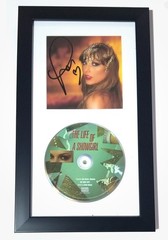 CD Display Frame for Signed Discs Black 6.5×12 Music Collectible Art Real Glass