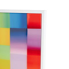 1- Panel Geometric Ombre Square Pop Art Framed Wall Art with White Frame 41 In.
