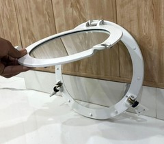 White Nautical Porthole Mirror 12in Aluminum Maritime Ship Window Wall Decor