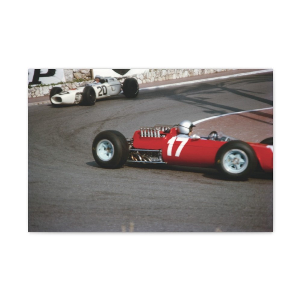 ART CANVAS PRINT-LORENZO BANDINI-RICHIE GINTHER 1965 F1 MONACO #019