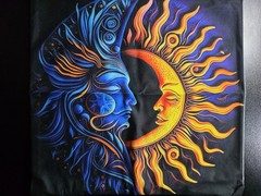 Sun & Moon Multicolor Bohemian Mystical Couch Pillow Cover 4pc Set 18×18