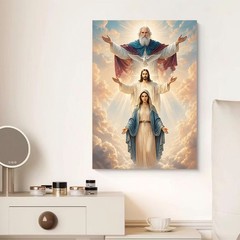 Holy Trinity Virgin Mary Canvas Art, Custom Catholic Gift