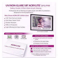 Acrylic Glass Non Glare 99% UV Protected Shatterproof Museum Display For Frames