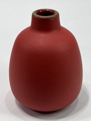 Heath Ceramics 4″ Tall #130 Bud Vase in Retired Matte Red Glaze EUC with Sticker