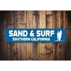 Sand And Surf Southern California Surfing Sign
