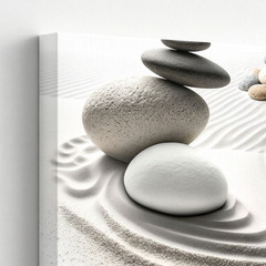 3 Pieces Zen Stone Balance Sand Patterns Tranquil Large Wall Art for Set Of 3