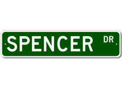 Spencer Drive Street Sign Personalized Custom Last Name Metal Sign – Aluminum