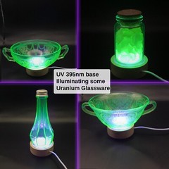 UV LED Light Base 395nm USB Display Stand Uranium Glass, Fluorescent Crystals