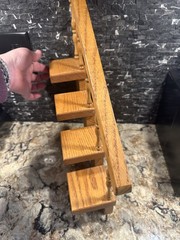 Vintage Handmade Stair Step Shelf Staircase Set Of 2 Trinkets Figures Spindles