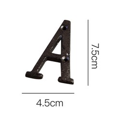 Cast Wrought Iron Black Antique House Door Alphabet 26 Letters & 10 Numbers