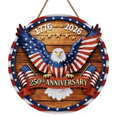 USA 250th Anniversary Decoration, Wooden 4th of July Eagle Door Sign 17762026…