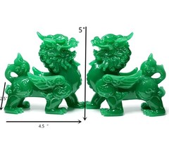 Jade Green Pi Xiu/Pi Yao /Bi Xie Wealth Guardian Statue Feng Shui Decor set Gift