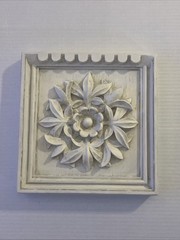 Vintage House Parts Inc (HPI) Handcrafted Plaster Botanical Wall Plaque ~9.5″