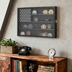 GRAVEE Military Challenge Coin Display Case Wooden Frame Acrylic Wall Mount