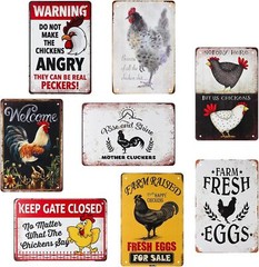 8 Pack Chicken Coop Accessories Funny Chicken Coop Signs Decor Metal Signs Ch…