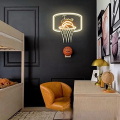 Custom Basketball Name Neon Sign, Boy Bedroom Decor, Personalized Neon Light