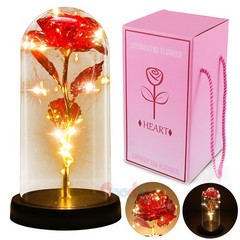 Eternal Forever Galaxy Rose Flower In Glass Dome LED Light Romantic Gift for Her