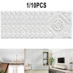 1/10pcs 3D Soft Foam Brick Texture Pattern Effect Wall Sticker Wall Decor 35cm