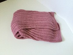CHILDREN’S AFGHAN – Hand Knit – Mauve – 56″ X 45″ – Machine Wash – Machine Dry