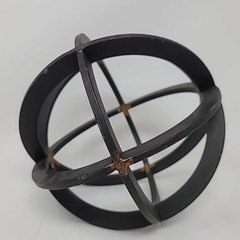 Iron Band Sphere Decorative Metal Black Gold Industrial Modern Home Office Decor