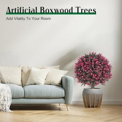 Artificial Boxwood Topiary Ball Tree Outdoor Indoor Decor Easy Care Install New