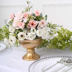 2 Gold 4 in Mini Compote VASES Wine Goblet Style Flower Pedestals Pots Events