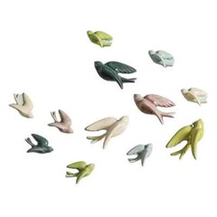 Ceramic Swallows Wall Mounted Simulation Bird Flying Ornament Wall Hanging Decor