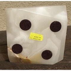 Vtg Octagon White Onyx Ashtray Made in Pakistan Home Decor Accent 4″x4″x1.25″