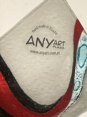 Fused Art Glass Dish And Knife Set By Any Art NWT
