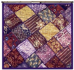 40″ Purple Wall Hanging Handmade Art Square Branded Gift Tapestry Vintage Beaded