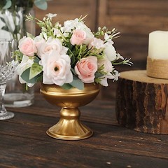 2 Gold 4 in Mini Compote VASES Wine Goblet Style Flower Pedestals Pots Events