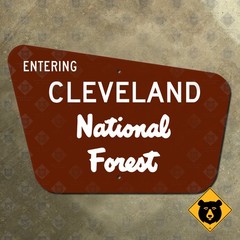 Entering Cleveland National Forest highway road sign Southern California 21×14