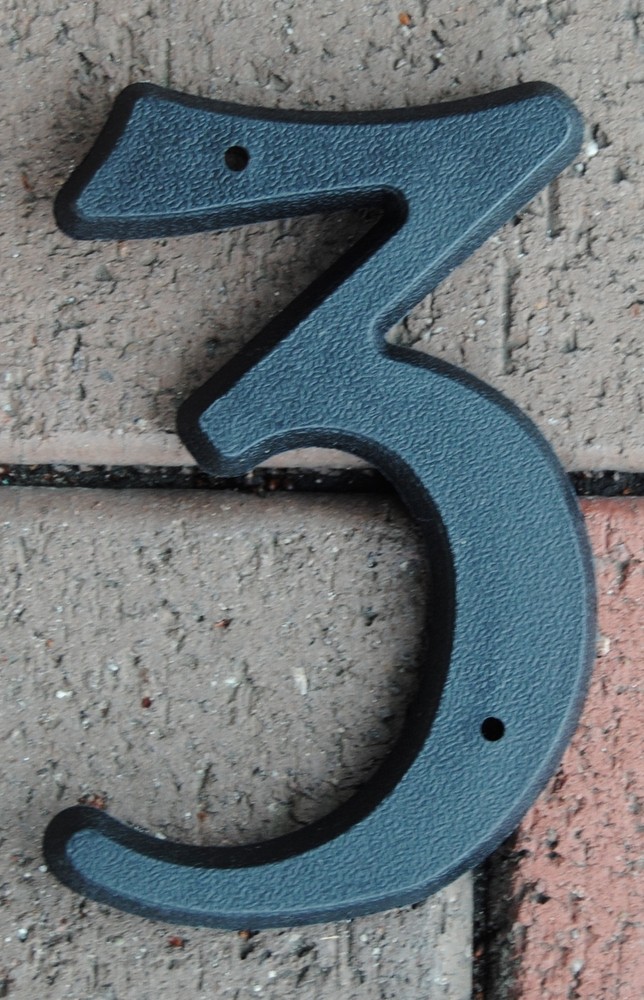 House Street Address Nail On 5″ Vinyl Hard Plastic Black Numbers 0-9 BLACK