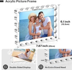 3 Pack Acrylic Picture Photo Frame Magnetic 5×7 Freestanding for Desktop Display